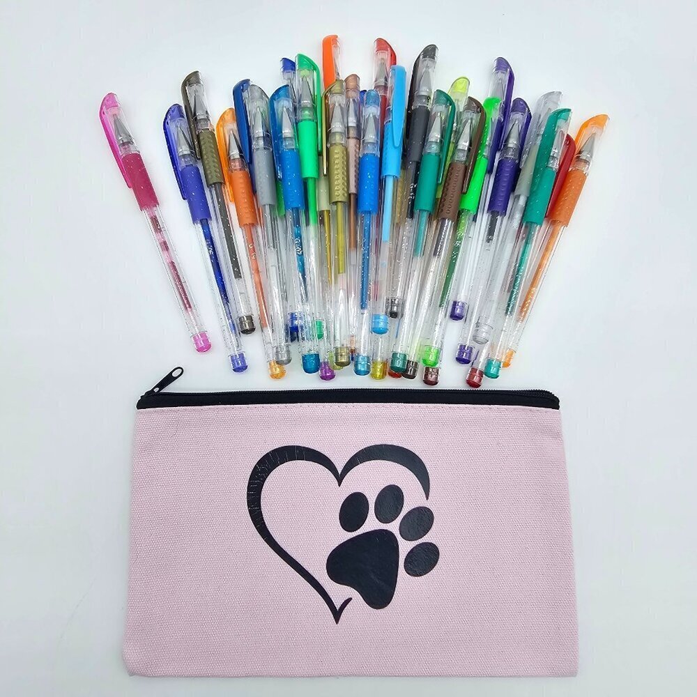 Canvas Toiletry/Makeup Bag, Feminine Pouch, Travel Bag, Money Bag, Pencil Case.